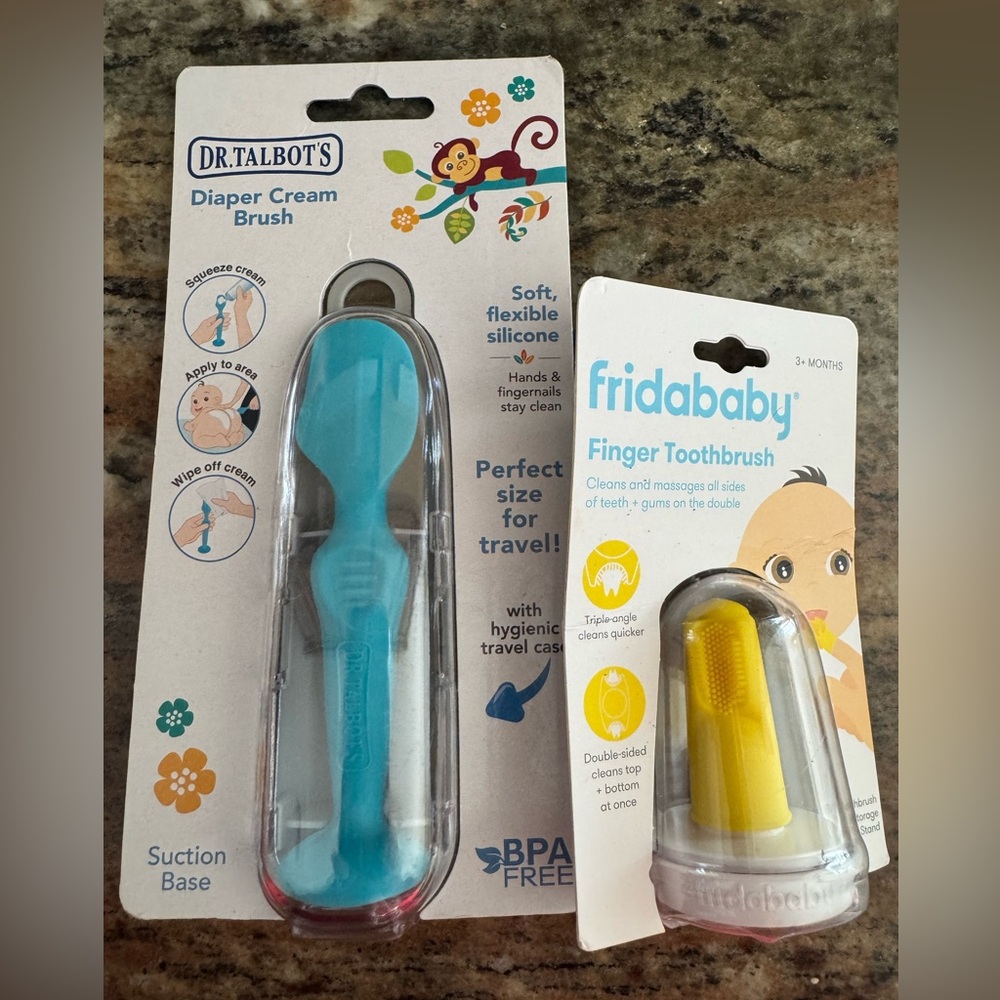Dr. Talbots Diaper Rash Cream Spatula Travel Size & Case & Frida Baby Toothbrush